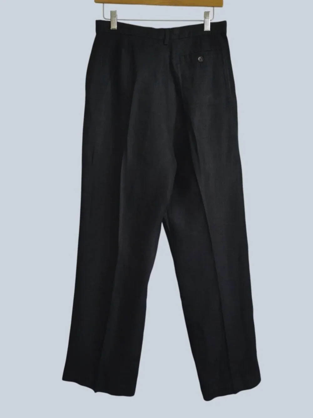 Banana Republic Womens Linen Pants Black High Rise Wide Leg Relaxed Fit 10